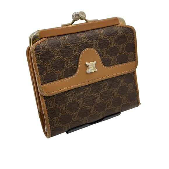 CELINE Vintage Wallet Macadam Triomphe Brown*Excellent Condition - Picture 2 of 10